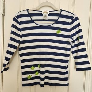 Talbots Petite Embellished Long-sleeve Tee  Size Petite Small